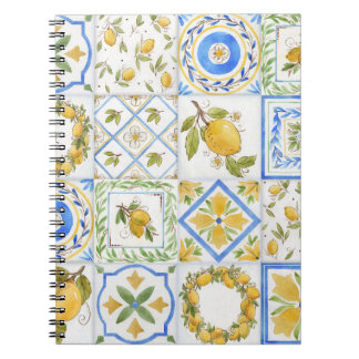 Carnet Carré Motif Sicilienne Lemons Watercolor