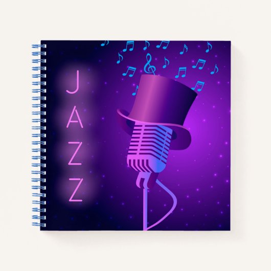 Carnet Carré Retro Jazz Mic (Devant)