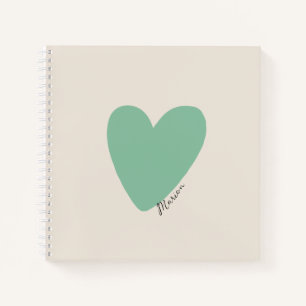 Carnet Carré Seafoam Green Mint Heart