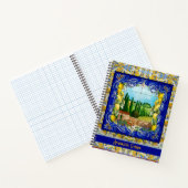 Carnet Carreau de majolique bleu d'été Monogramme Citron (Intérieur)
