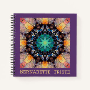 Carnet Carreau Géométrique Personnalisé Mauve Violet Beau
