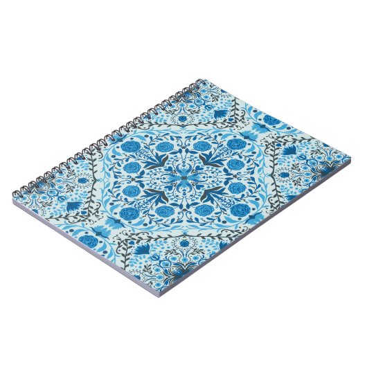 Carnet Carreaux à fleurs bleus (Côté gauche)