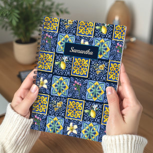 Carnet Carreaux d'art méditerranéen citrique bleu chic sa