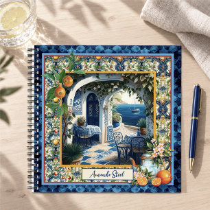 Carnet Carreaux de Citron Bleu Méditerranéen Sicilien