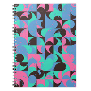 Carnet Carreaux de motif vintages et transparents en noir