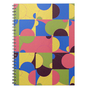 Carnet Carreaux vintages motif, fond transparent abstrait