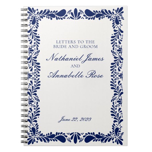 Carnet Carrelage bleu Talavera Carrelage Mariage Lettres (Devant)