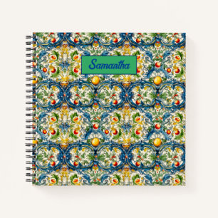 Carnet Carrelage Citron Bleu Méditerranéen Sicilien