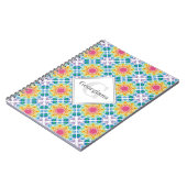 Carnet Carrelage diamant Mandala Flore arc-en-ciel person (Côté gauche)