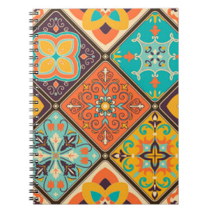 Carnet Carrelage en mosaïque colorée avec Islam, Arabi
