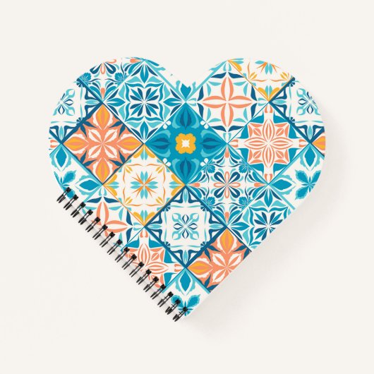 Carnet Carrelage orange et bleu (Devant)