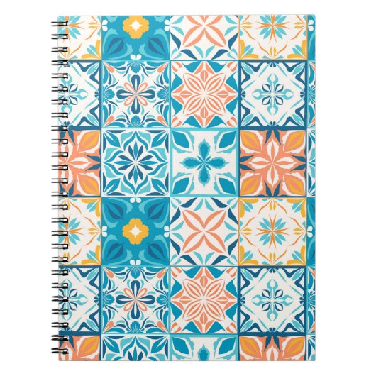 Carnet Carrelage orange et bleu (Devant)