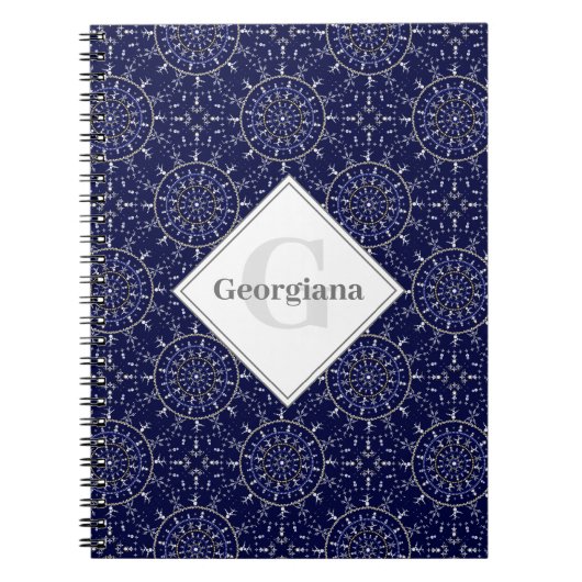 Carnet Carrelage personnalisé Ditsy Winter Snow Angels (Devant)