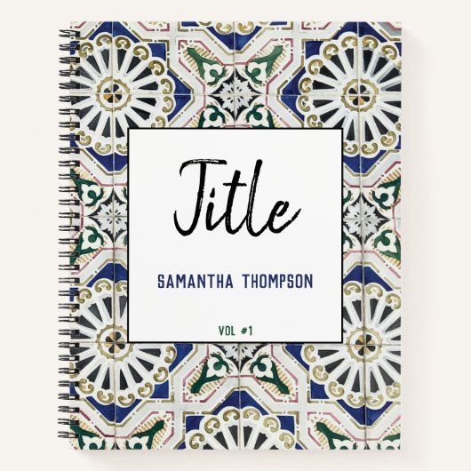 Carnet Carrelage portugais Azulejo Esquisse géométrique c (Devant)