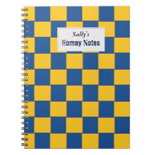Carnet Carrelé bleu et jaune