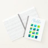 Carnet carrés bleu et vert aquarelle (Intérieur)