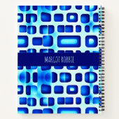 Carnet Carrés bleus et Rectangles Motif isométrique (Dos)