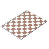Carnet Carrés Checker mocha brun blanc géométrique rétro (Côté gauche)