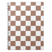 Carnet Carrés Checker mocha brun blanc géométrique rétro (Devant)