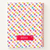 Carnet Carrés de crayons de couleur multiples motif (Dos)