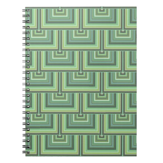 Carnet Carrés écailles vert olive motif (Devant)