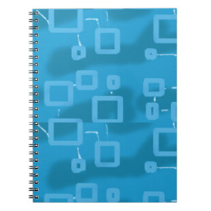 Carnet Carrés géométriques bleu clair