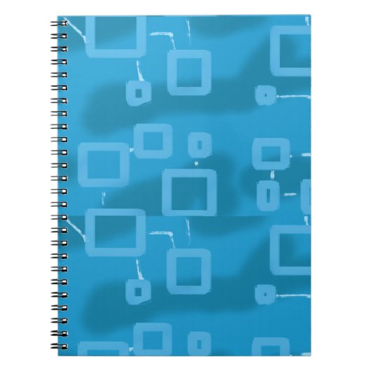 Carnet Carrés géométriques bleu clair (Devant)