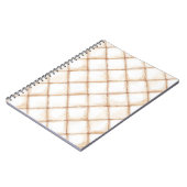 Carnet Carrés Rayures Crème Or Blanc (Côté gauche)