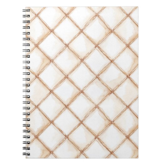 Carnet Carrés Rayures Crème Or Blanc (Devant)
