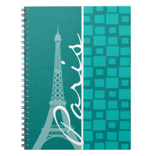 Carnet Carrés turquoise ; Paris