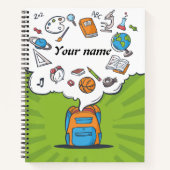 Carnet Cartable | Fournitures de classe | Nom personnalis (Devant)