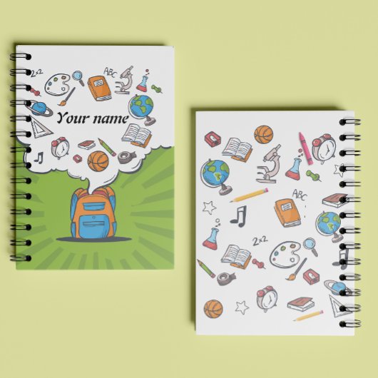 Carnet Cartable | Fournitures de classe | Nom personnalis