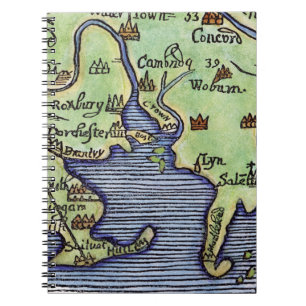 CARNET CARTE 1677 DE LA NOUVELLE ANGLETERRE