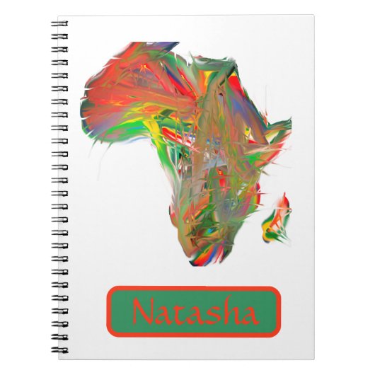 Carnet Carte Abstraite colorée de l'Afrique (Devant)