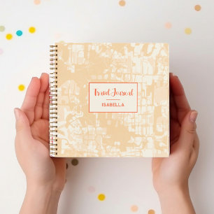 Carnet Carte Abstraite moderne Yellow Motif Travel Journa