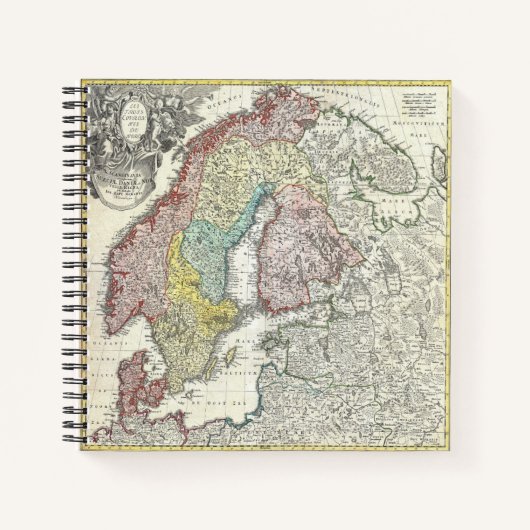 Carnet Carte antique de Scandinavie (Devant)