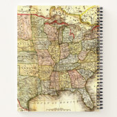 Carnet Carte antique des États-Unis (Dos)