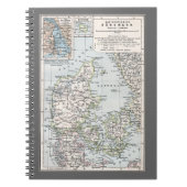 Carnet Carte antique du Danemark, Danmark en danois, 1905 (Devant)