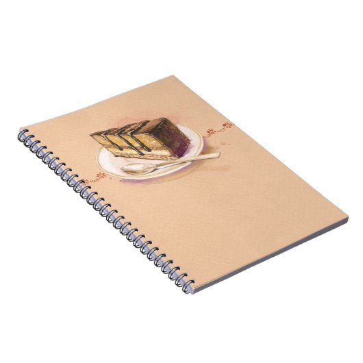 Carnet Carte avec le gâteau peint d'aquarelle (Côté Droit)