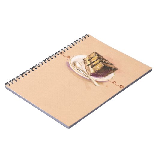 Carnet Carte avec le gâteau peint d'aquarelle (Côté gauche)