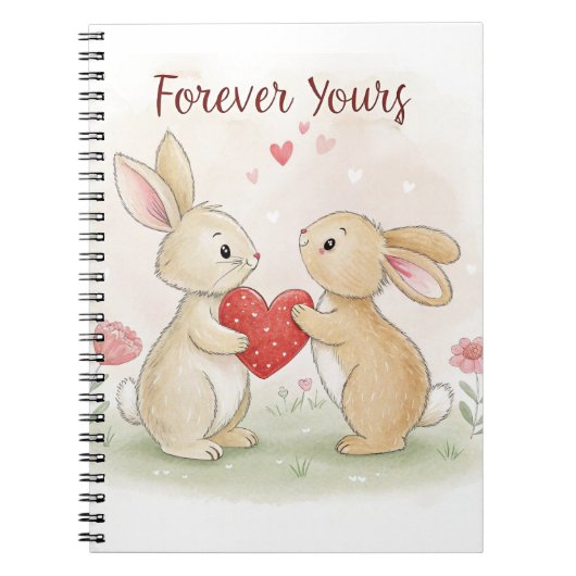 Carnet Carte Bunny romantique - Pour toujours votre (Devant)