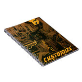 Carnet Carte circuit orange PCB personnalisée geek Out (Côté Droit)