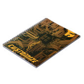 Carnet Carte circuit orange PCB personnalisée geek Out (Côté gauche)