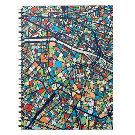 Carnet Carte colorée de Paris France | (Devant)
