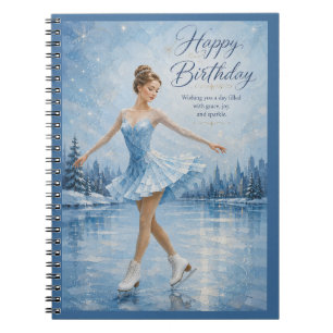 Carnet Carte d'anniversaire pour une patineuse élégante