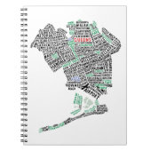 Carnet Carte d'art de Queens New York City Word (Devant)