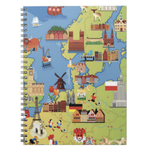 Carnet Carte de bande dessinée de l'Europe