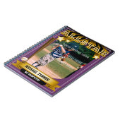 Carnet Carte de baseball violette ALLSTAR (Côté gauche)