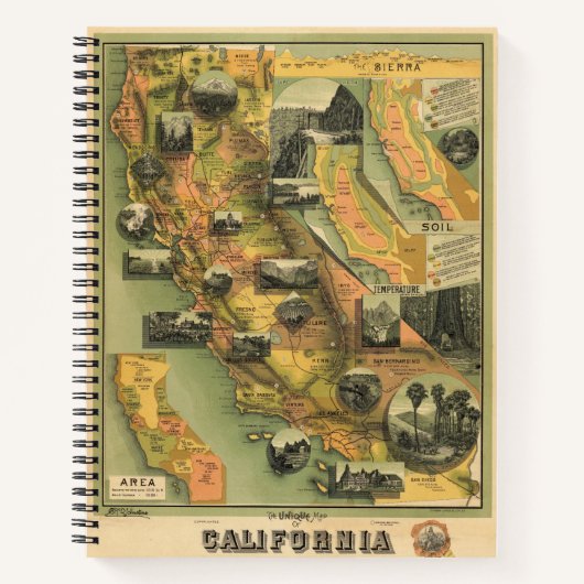 Carnet Carte de Californie (Devant)