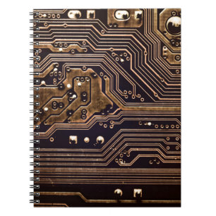 Carnet Carte de circuit en or. Matériel informatique élec